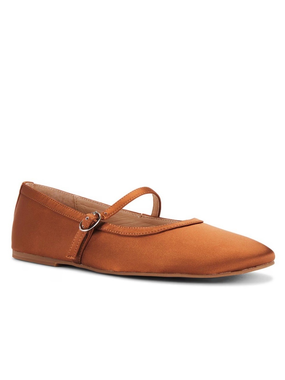 Tony Bianco Melany x Revolve Satin Mary Jane Flats Chocolate Satin/ Tan Size 7.5